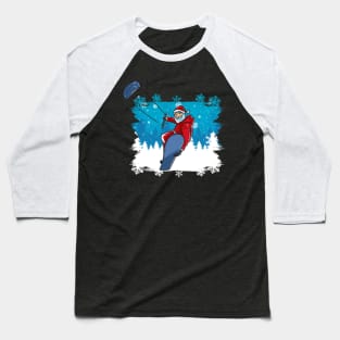 Santa Claus Snow Kite Christmas Sports Baseball T-Shirt